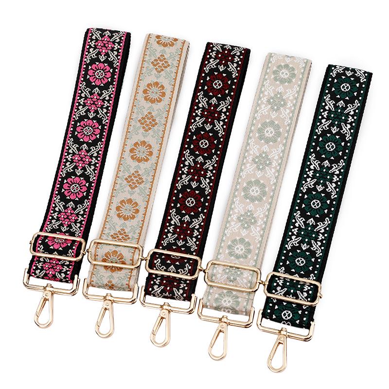 Nastavitelný žakárový ramenní popruh v etnickém stylu pro dámské crossbody tašky