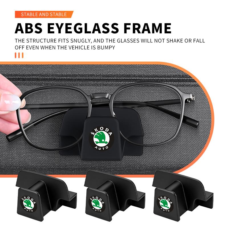 Car Sun Visor Glasses Clip Eyeglasses Storage Holder Car Hook Accessories For Skoda Octavia A5 A7 RS Fabia Superb Rapid Karoq
