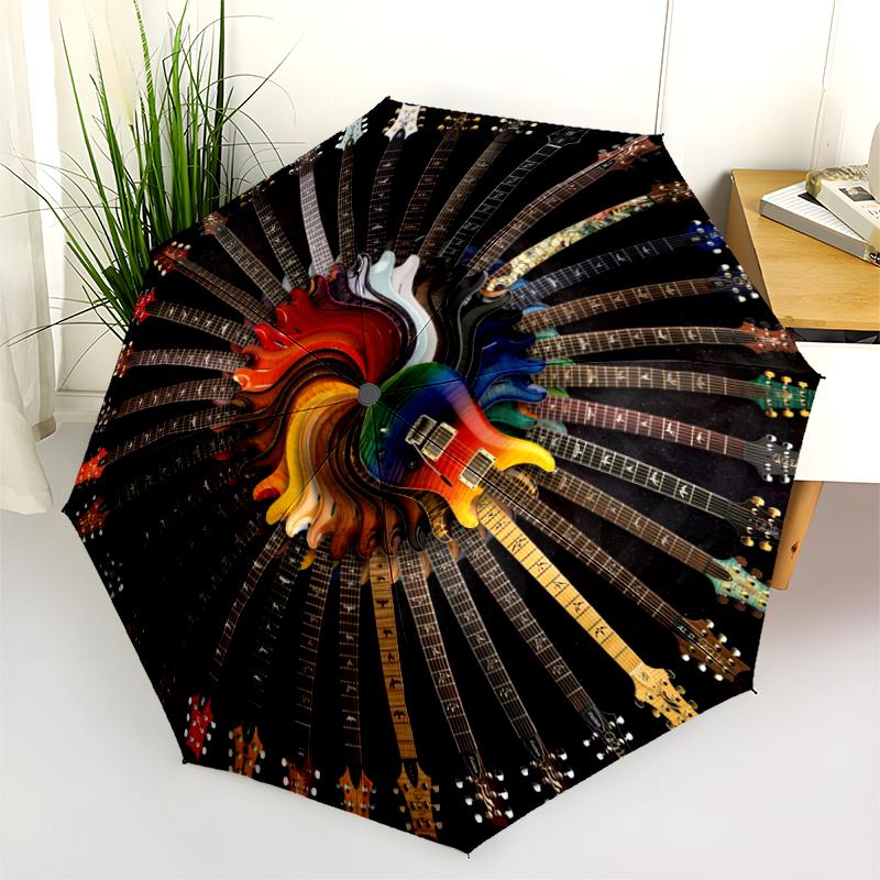 1PC electric guitar Umbrella Portable Folding Umbrella Iron Frame Hole Bone Structure Outdoor Home Umbrella A14