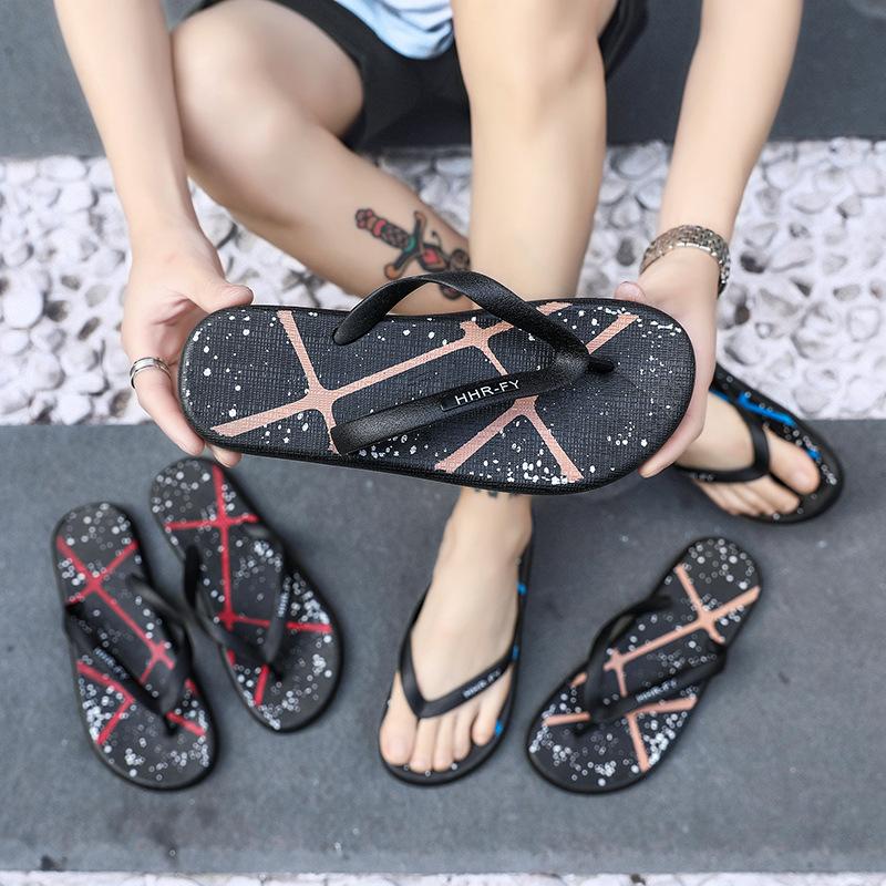 Zehentrenner Herren rutschfest Sommer Oberbekleidung Strand verschleißfest Mode personalisiert weiche Sohle Herren Outdoor Freizeit Klemmsandalen Tide