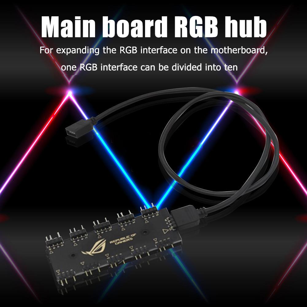 UpHere 3Pin ARGB Von 1 Bis 4 RGB Kabel Splitter Anschluss Für LED-Streifen -30 Cm Mit Pin-Stecker, 53ARGB