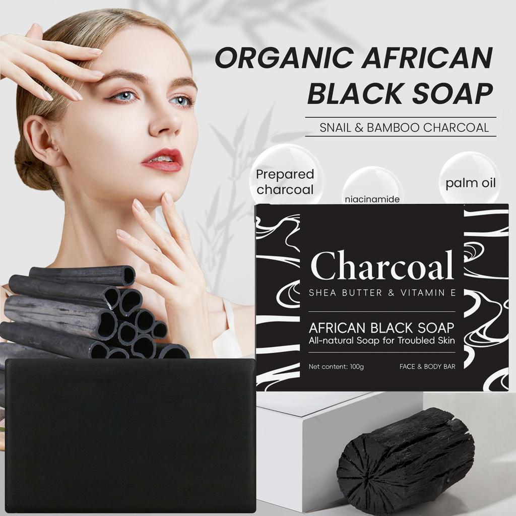 Bamboo Charcoal Black Soap, Handmade Soap, Bath Soap, Body Cleansing Soap.