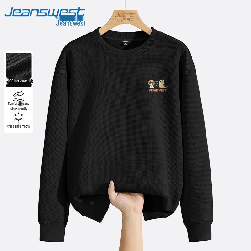 

Jeanswest Men s Waffle Knit Cartoon Cat Graphic Hoodie 5XL
