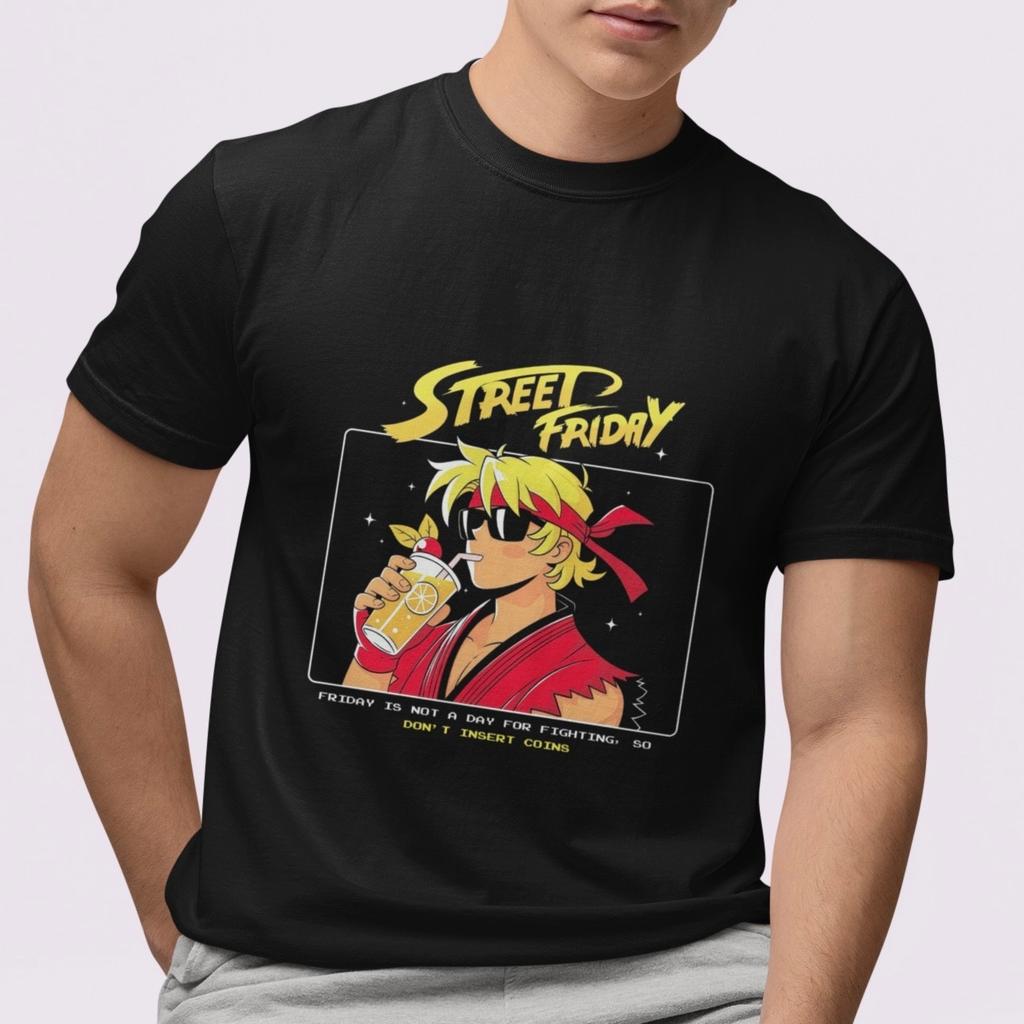 Street Friday T-Shirt Retro Anime Graphic Tee Cool Gamer Style Funny Unisex Top