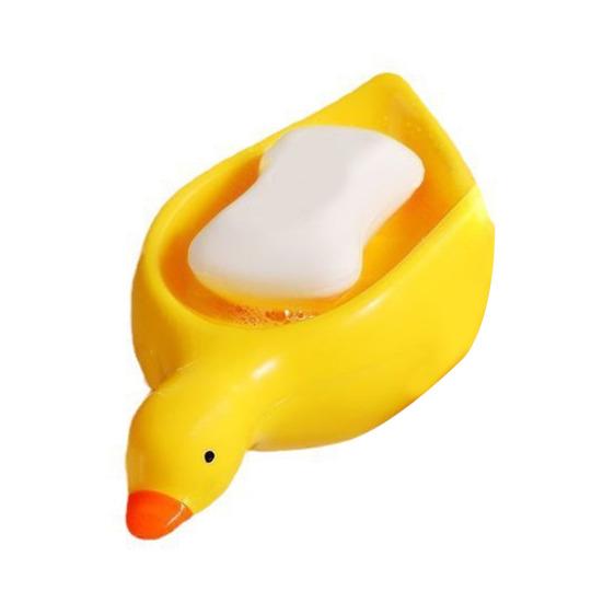 Duck-Shaped Soap Box Non-Slip Design Self-draining Easy to Clean Universal Soap Holder Bathroom Decoration
