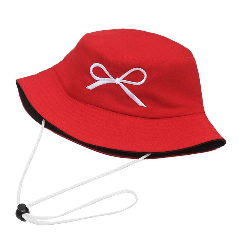 

Detachable Sunshade Hat Bow Shaped Basin Hat Versatile Embroidery Caps Outdoor