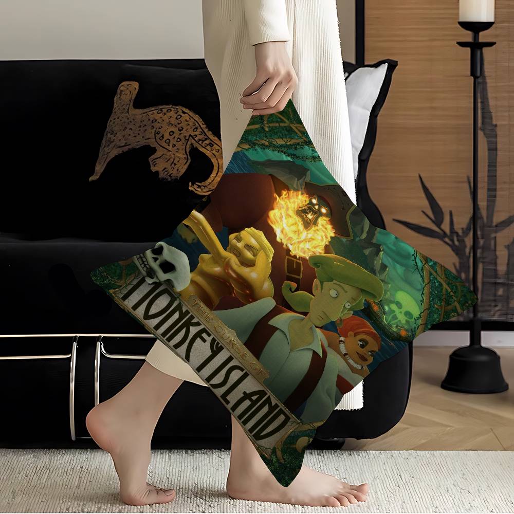 Adventure Decryption Game Mmonkey Iisland Cushion Cover Car Throw Pillow Case For Sofa Car Christmas Gift Xcm Xcm