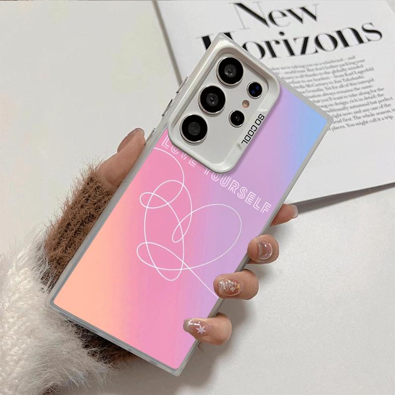Love Yourself Flower Heart Line Kpop Shockproof Phone Case for Samsung Galaxy S26 Edge S25 Ultra S24 FE S23 Plus S21 Cover Anti