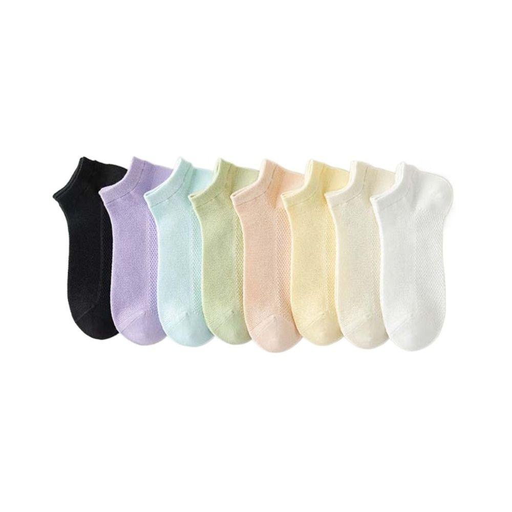 Thin Short Running Socks Solid Color Sports Boat Socks Soft Summer Mesh Socks  Women