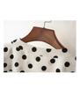 Women's Korean Style Polka Dot Chiffon Long Sleeve Shirt, Trendy White Spring Top