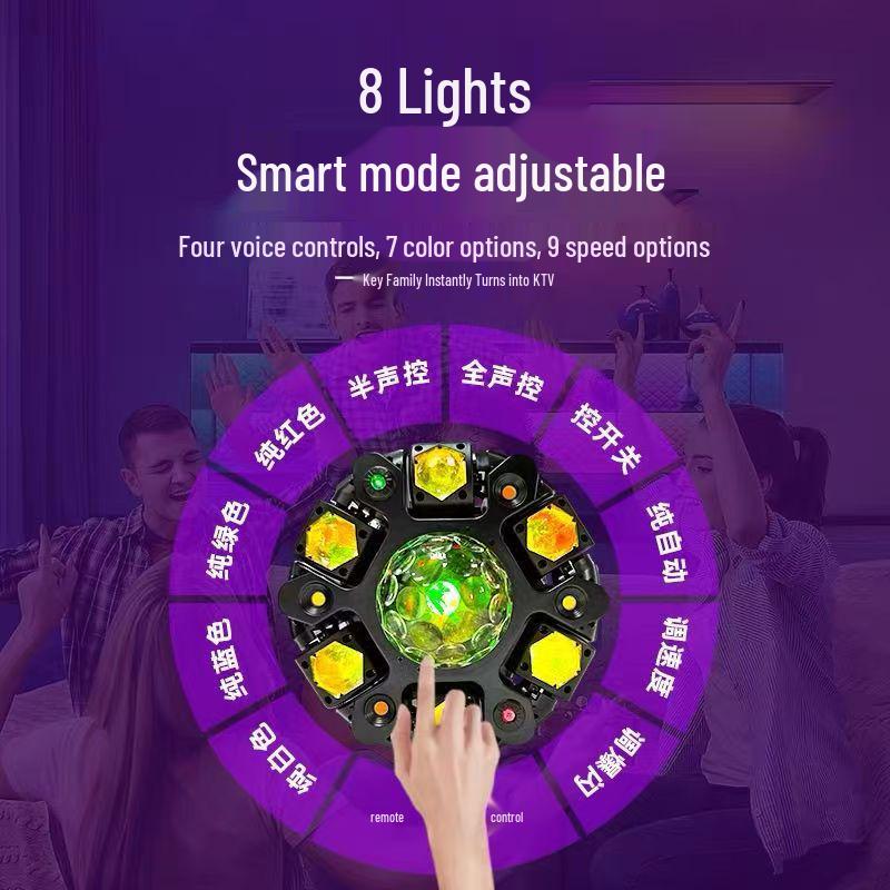 2025 Bee Eye Six-Arm Vajra Laser Bar Disco Stage Light with Strobe and Rotating Effects