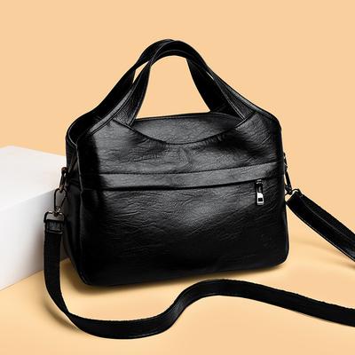 Borsa Monospalla di Grande Capacità, Semplice Borsa a Tracolla, Borsa Casual Monospalla con Texture per il Pendolarismo