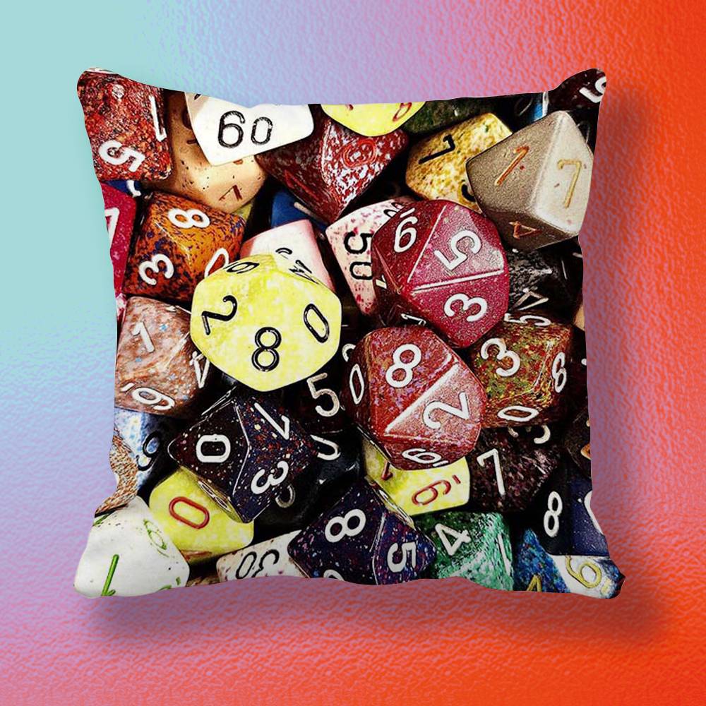 Fashion Luxury Dice  Pillow cover Soft Microfiber Pillowcase Home Sofa Decor Surprise Decorative printed