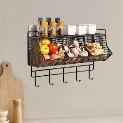 Ginger Garlic Holder Hanging Storage Organiser Fruit Shelf Vegetable Rack Kitchen Onion
