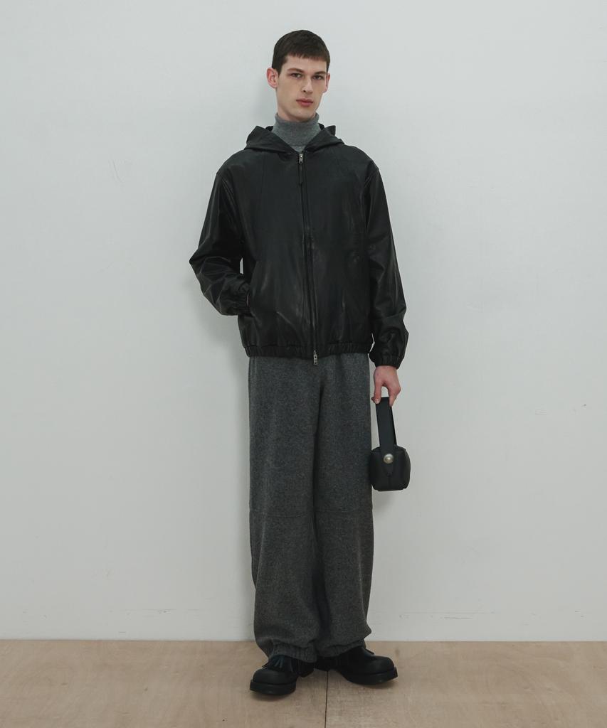 MOONSUN Unisex, Side Zip Wool Sweat Pants / Gray