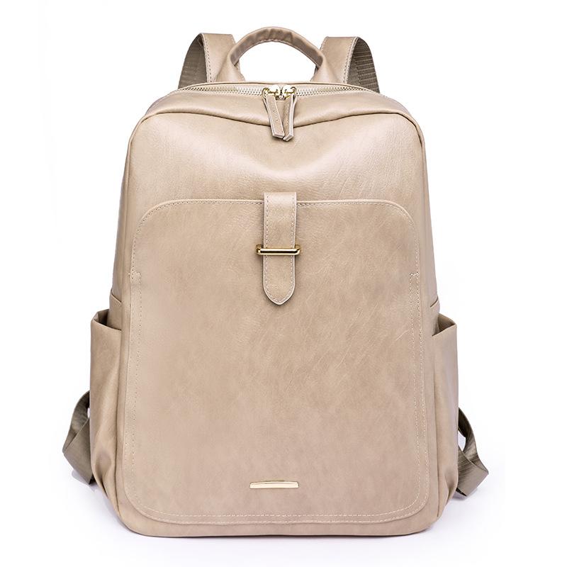 PU Leder Laptop Rucksack für Damen Passend für 15 Zoll Computer Rucksack College Freizeit Tagesrucksack Arbeits-Reisetasche