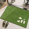 Chinese Style Green Panda Bathroom Carpet Entrance Door Drain Pad Anti Slip and Absorbent Rug Home Decorationon