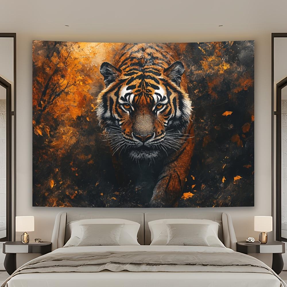 

Majestic Tiger in Autumn Forest Tapestry Perfect for Adding Bold and Dramatic Style to Any Room Decor Ideal for Home Use 74x94cm(29x37in)