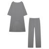 New Women's Cotton Linen Fashion Casual Plus Size Irregular Long Sleeve Set Wide Leg Pants Two Piece Outfit