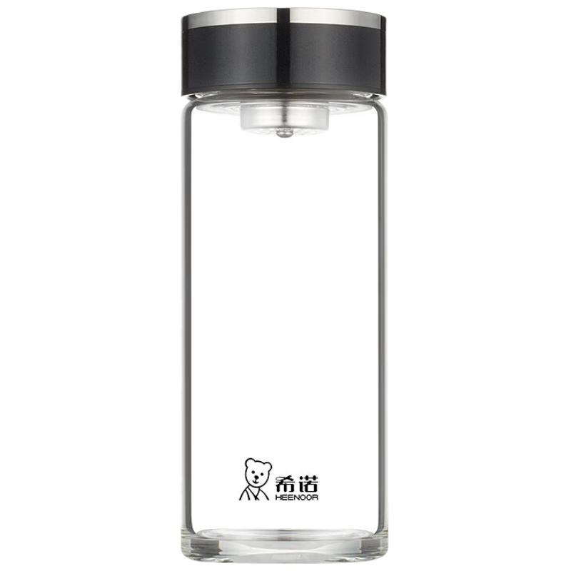 Heenoor Portable Single-Layer Glass Tea Water Bottle with Filter 410mL