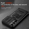 KEYSION Shockproof Case for Samsung A54 5G A34 A24 A14 Slide Camera Lens Protection Ring Stand Phone Cover for Samsung A14 LTE
