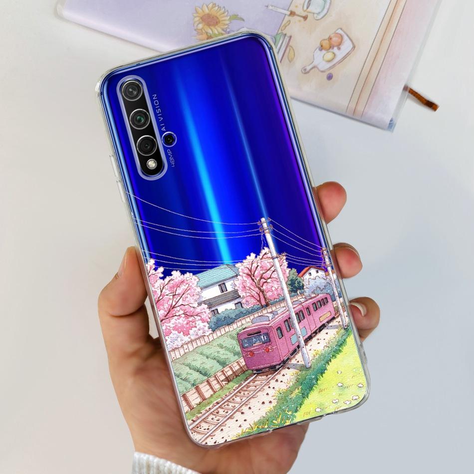 For Huawei Nova 5T Case Nova5T YAL-L21 YAL-L61 YAL-L71 Fashion Painted Soft Silicone TPU Slim Phone Back Cover
