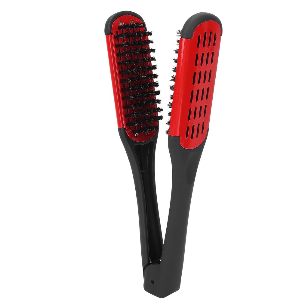 Bristle Double Sided Brush Clamp Multifunctional Hair Brush Straightener Styling Tool for Women Men