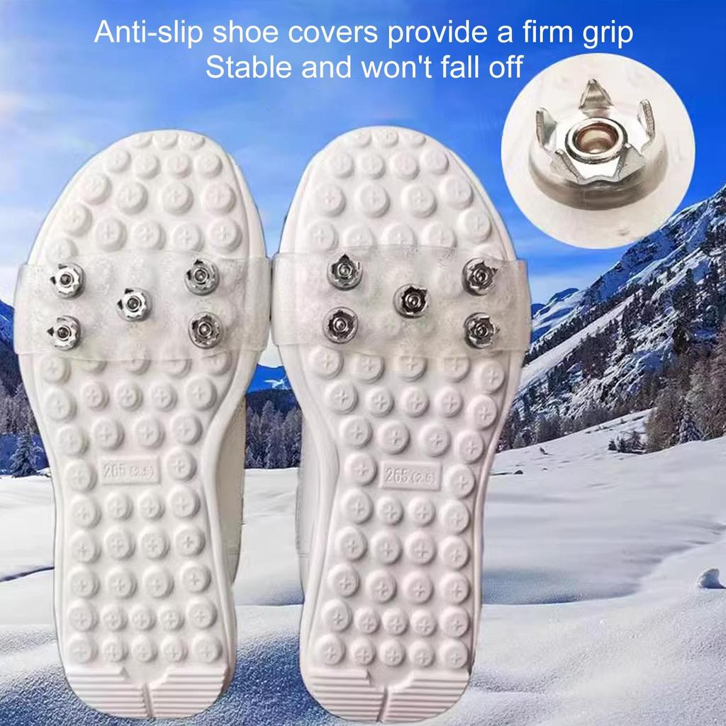 5 Teeth Ice Gripper For Shoes Snow Crampons Anti-slip Ice Gripper Hiking Cleats Spikes Traction Ice Floes 5 Stud Shoes Grip