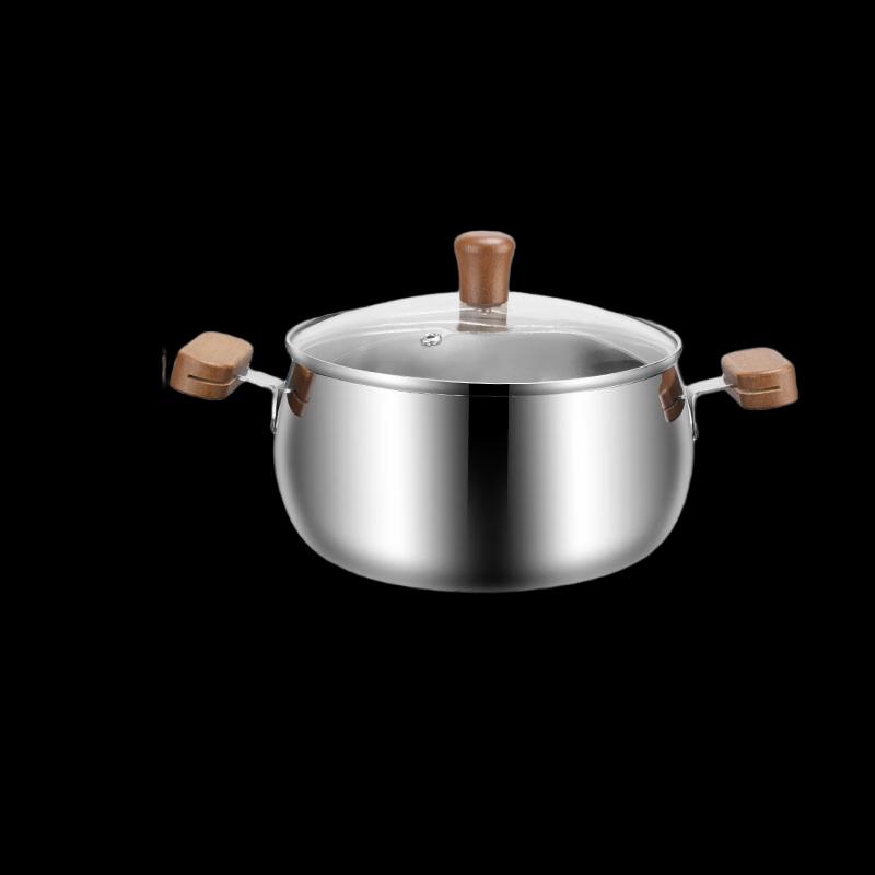 Stainless Steel Mini Saucepan with Walnut Wood Handles