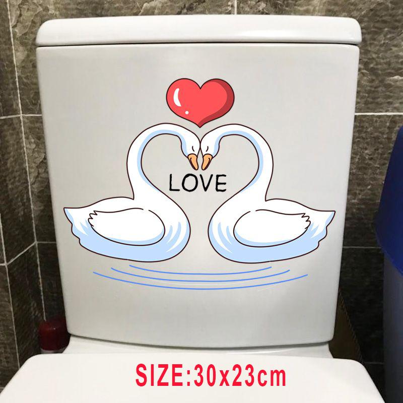 

Романтическая любовь лебедь животное настенная наклейка ванная комната туалет декор гостиная шкаф холодильник украшение дома водонепроницаемая наклейка