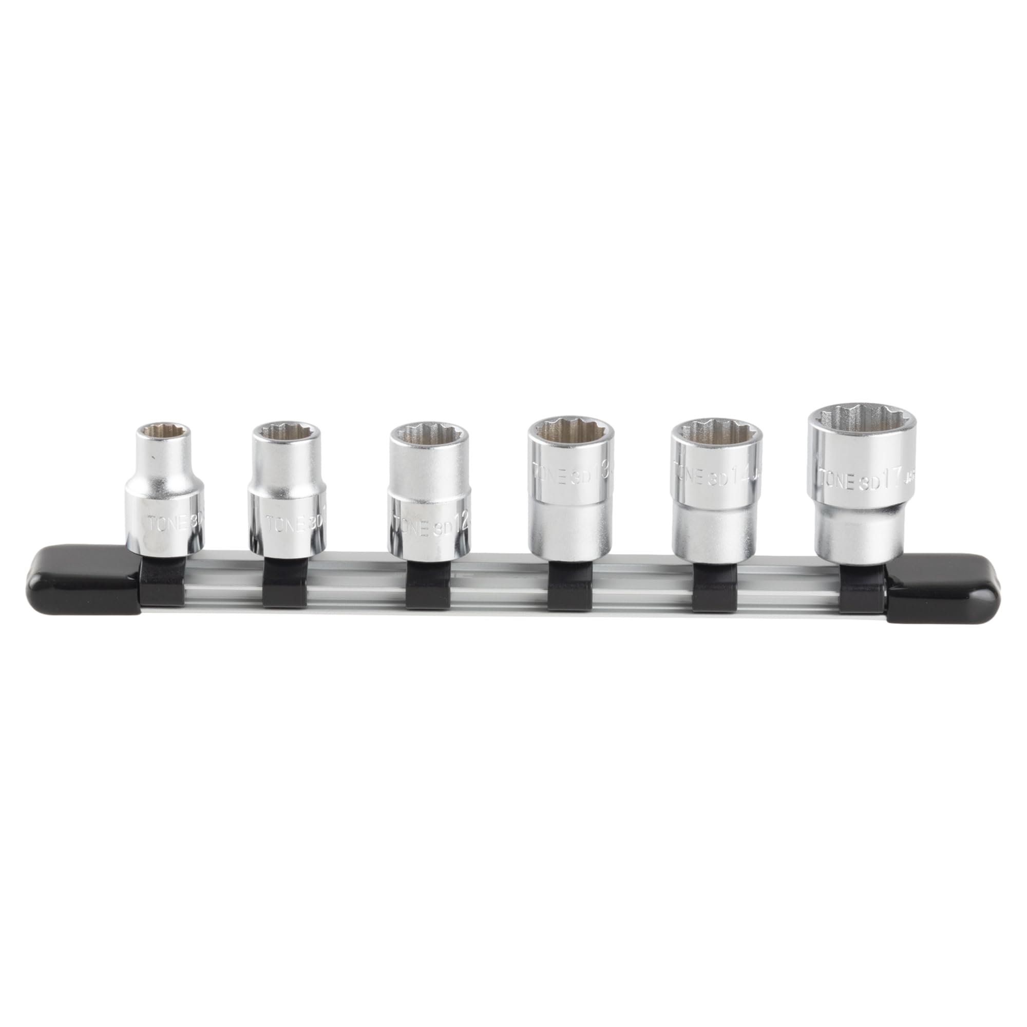 

TONE Socket Set (12-Point with Holder) HD306, 9.5mm (3/8 ) Drive, Includes 6 Pieces