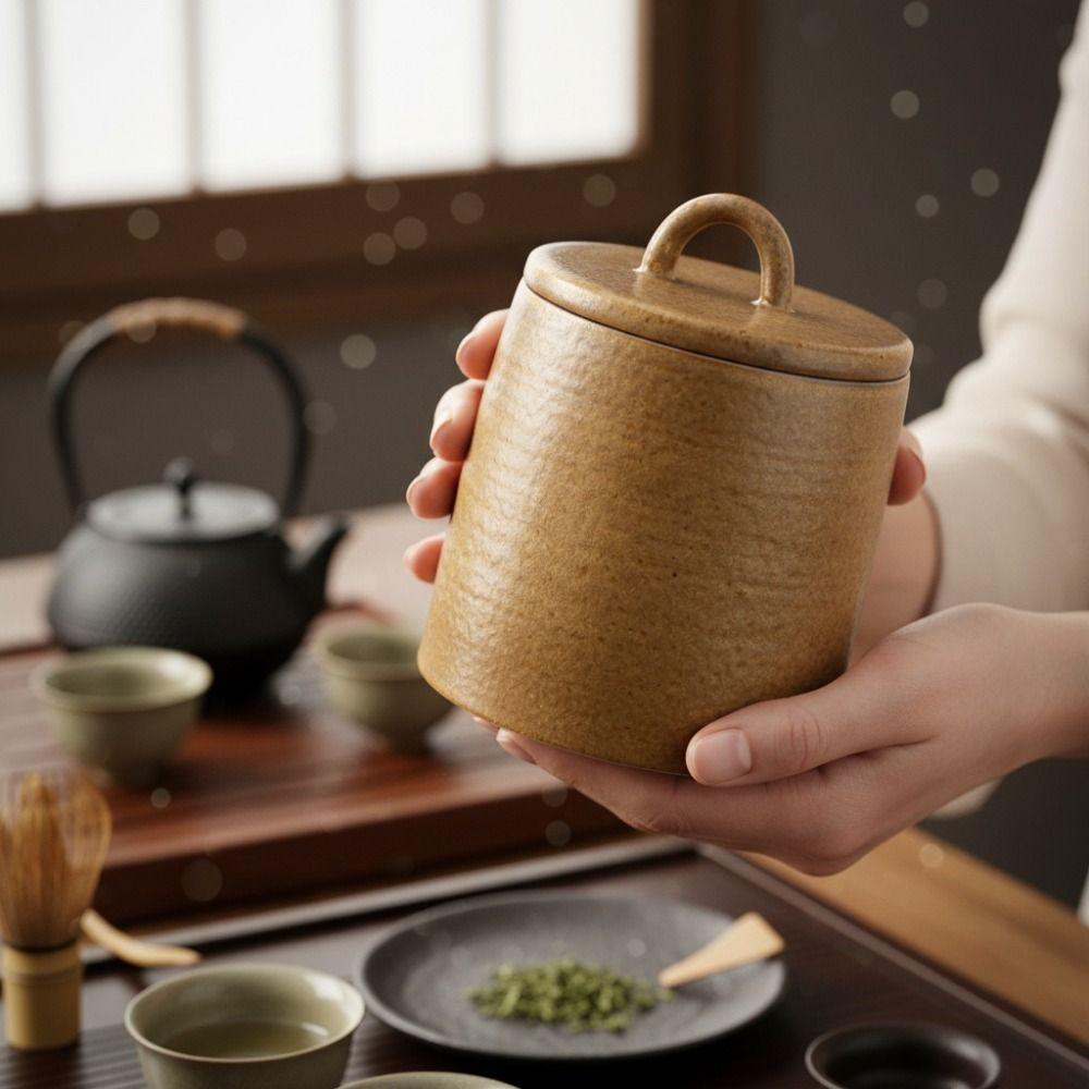 Sealed Tea Storage Box Kiln-change Glaze Seasoning Jar Tea Container Tea Can  Spice