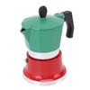 Coffee Pot Italian Coffee Maker for Gas Electric Stove Top 3 Cup Camping Manual Cuban Coffee Percolator Green and Red