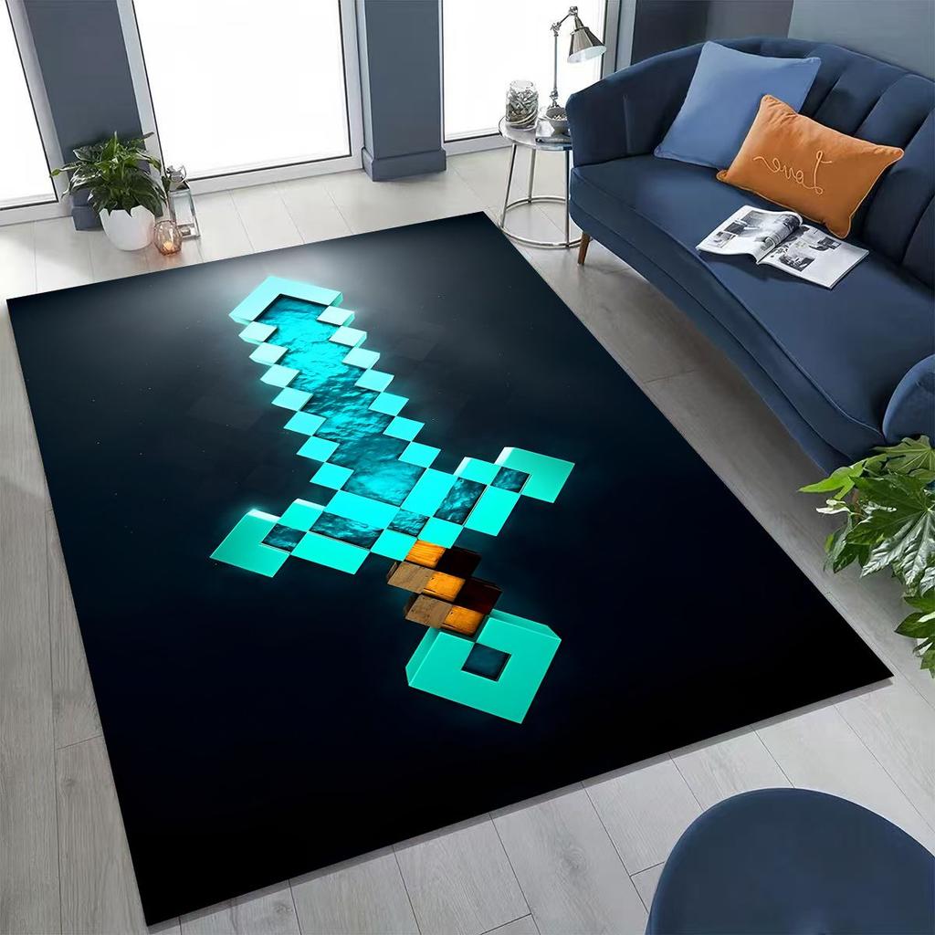 Cartoon S-Sandboxs 3D Game Carpet Rug for Bedroom Living Room Sofa Home Doormat Decor,Large Kids Play Non-slip Floor Mat Gift