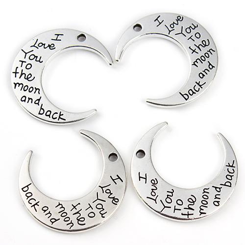 10pcs/lot Alloy Charms Retro Double-sided Round Moon Shape Pendants For Jewelry Making DIY Handmade Necklace Pendant Accessories