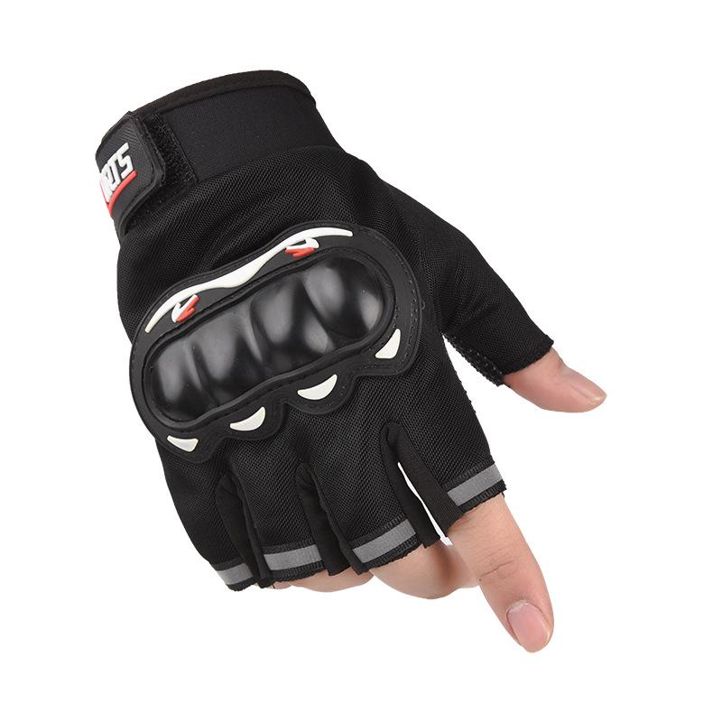 Men's Tactical Motorcycle Gloves - Half & Full-Finger Anti-Fall, Self-Defense, Cycling Protection for Food Delivery Riders.