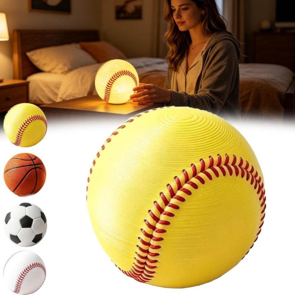 Silicone Softball Lamp Gift 3D Bedside Lamp Sport Theme Softball Night Light  Kids Room
