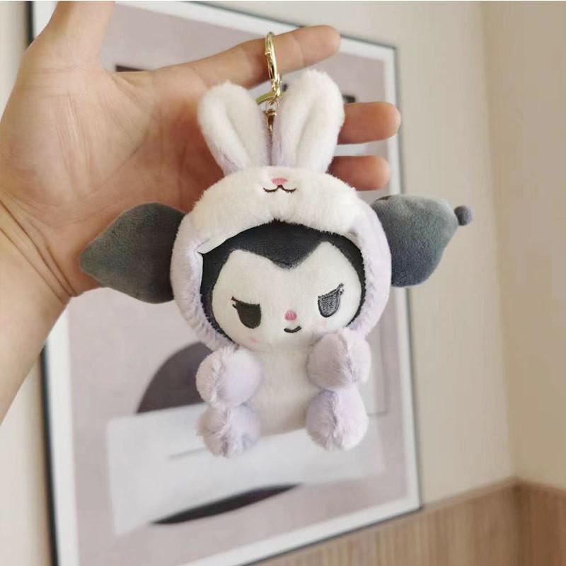 Adorable Kuromi Keychain Plush Toy Cute Collectible Stuffed Animal Doll Kuromi