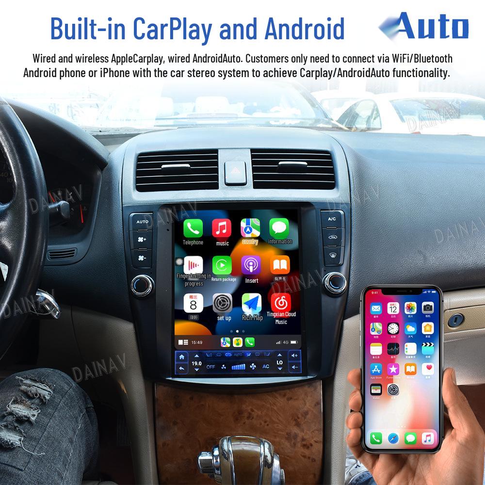 9.7" Vertical Screen Android Navigation for 2003-2007 Honda Accord with CarPlay Integration