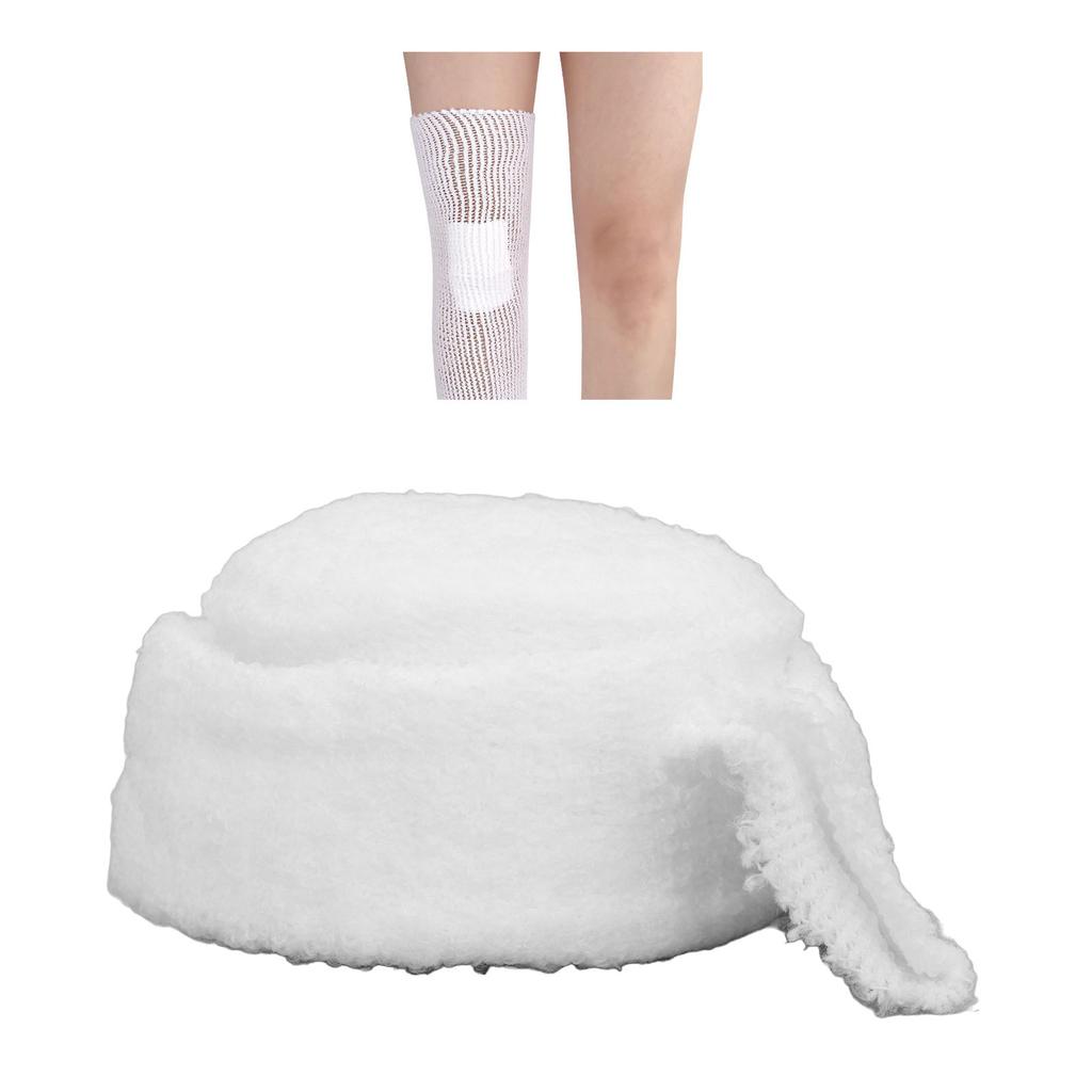 White Gauze Bandage Roll Breathable Gauze Wrap Elastic Net Tube Stretch Gauze Bandage for Wrist Knee Ankle