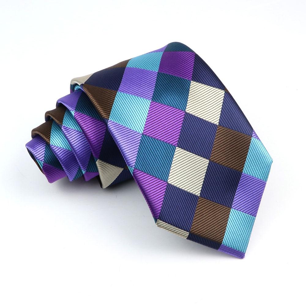 

Мужской галстук в клетку, зеленый, фиолетовый, синий галстук, свадебный деловой воротник, аксессуары для жениха, подарок