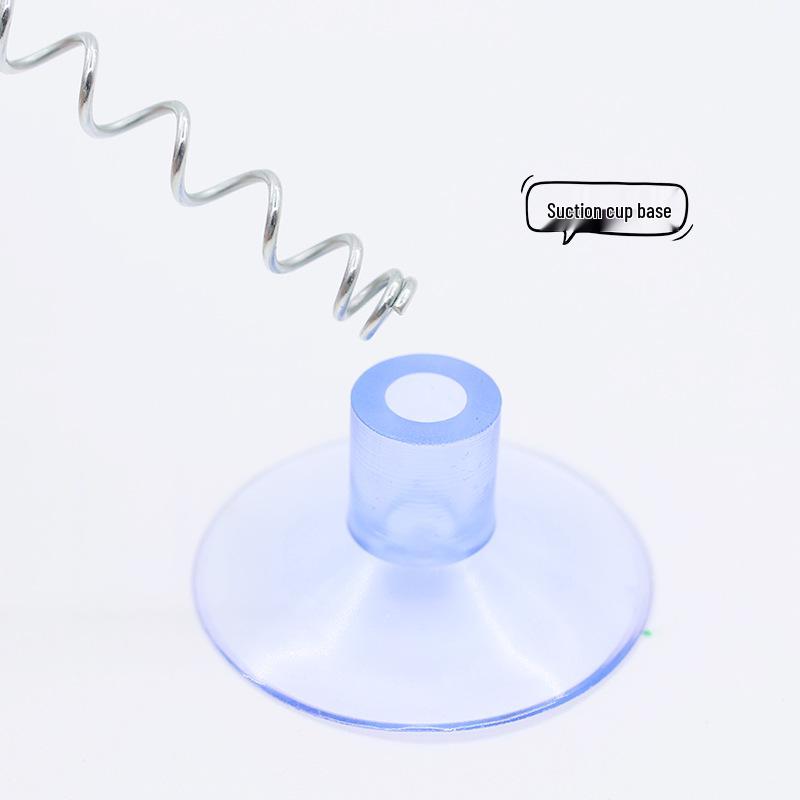 Cat Suction Cup Spring Wand Toy with Feather & Bell