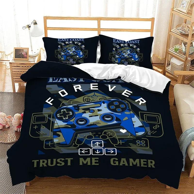 Game Bedding Set for Children and Boys, Handle controller Duvet Cover Sets, Twin, Full, Queen, King Bedroom Set gaming for teen