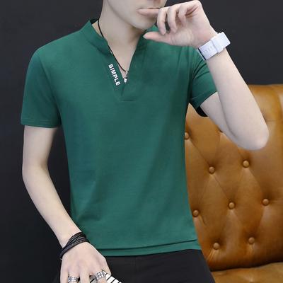 Zomer Dunne Ijszijde Korte Mouw T-shirt Heren Zomer Casual V-hals T-shirt met Halve Mouw