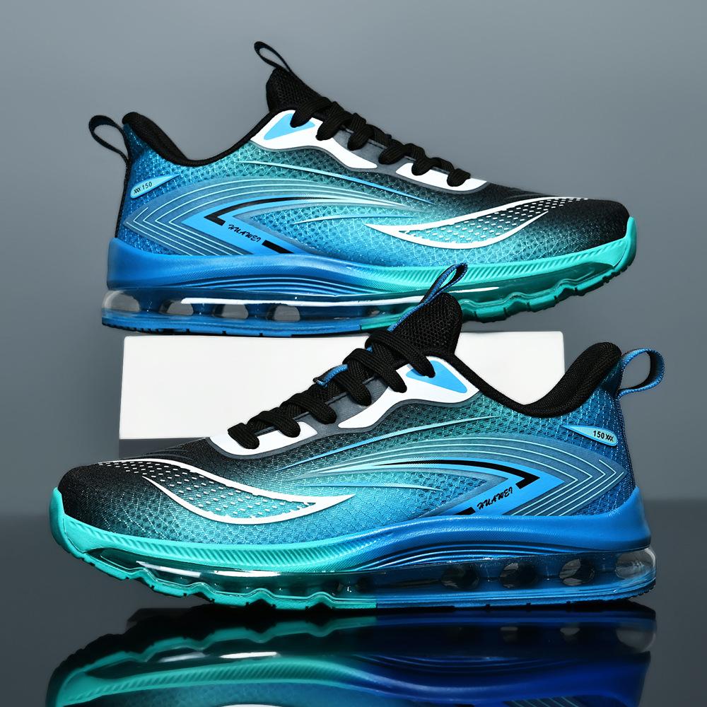 Новинка 2025 года весна-лето мужская модная обувь кроссовки на толстой подошве классная уличная мужская обувь синяя дышащая сетка размер плюс 45 39 зелёный 3698₽