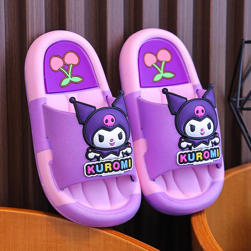 Kuromi Girls' Non-Slip Slippers - Parent-Child Cartoon Style for Family