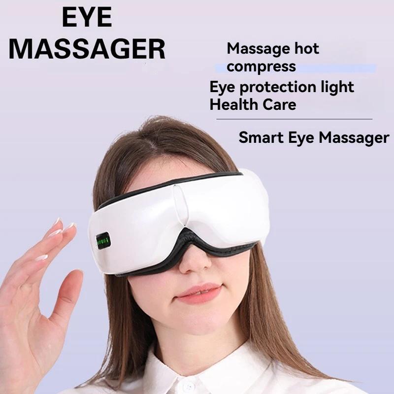 Smart Øyemassasjeinstrument Vibrasjon Øyepleiemassasjeapparat Airbagkompress Bluetooth-musikk Øyeavslapning Tretthetsmassasje Søvnmaske