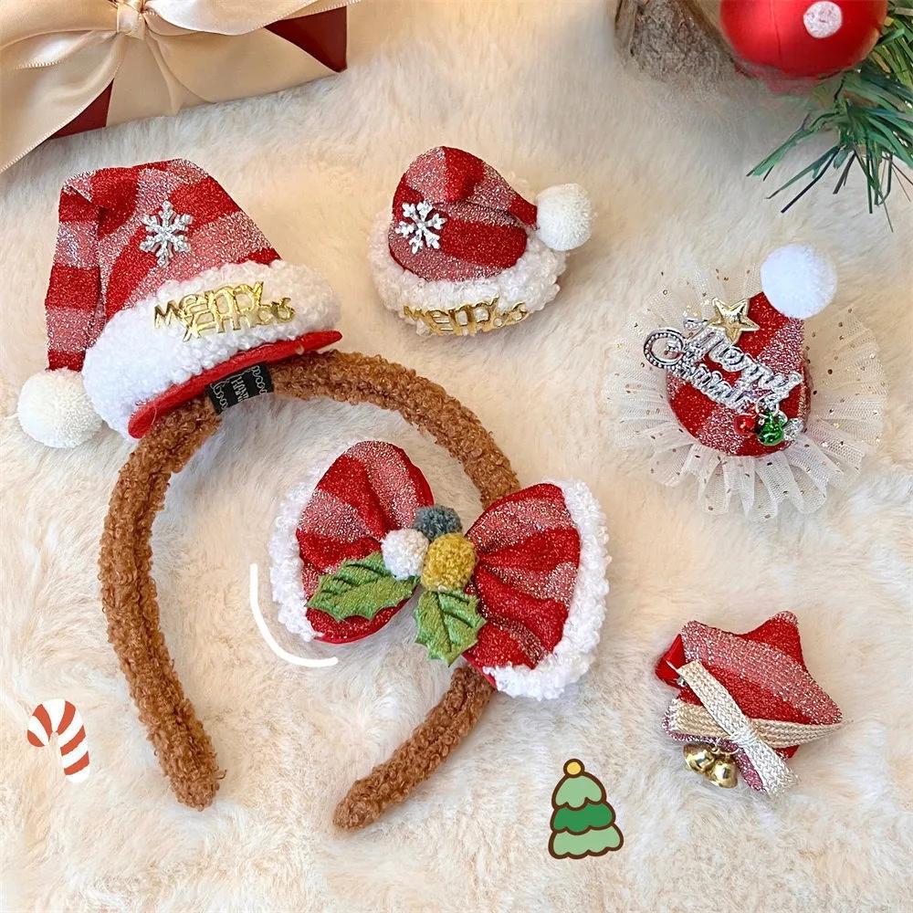 Kids Headband Christmas Cosplay Cartoon Elk Snowflake Bow Hairband Birthday Party Headwear Halloween Gifts Hair Accessories