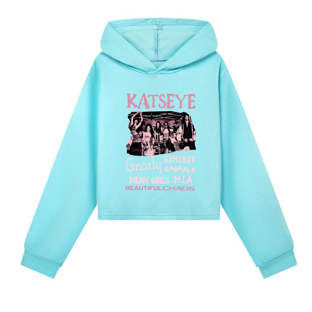 5296 Kids Girls Pop Star KATSEYE Printed Casual Long Sleeves Hoodies