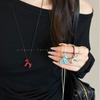 Cute and Playful Drip-Glaze 3D Pony Necklace for Women  New Hanging Niche Knitwear Chain for Autumn/Winter
